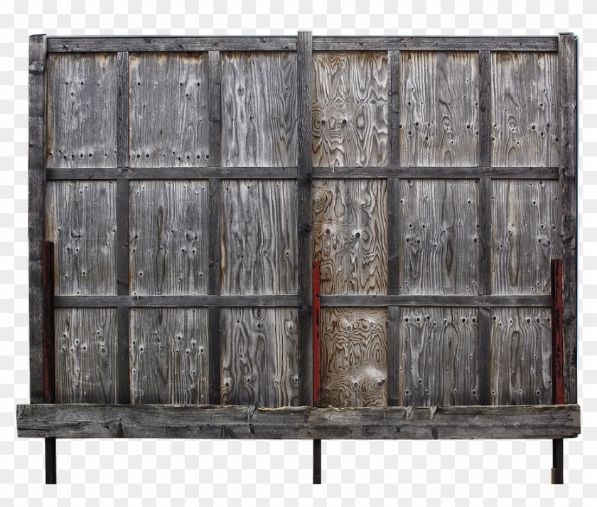 Billboard, Back, Boards, Wood, Battens, Weathered - Back Of Wooden Billboard Clipart #1141843