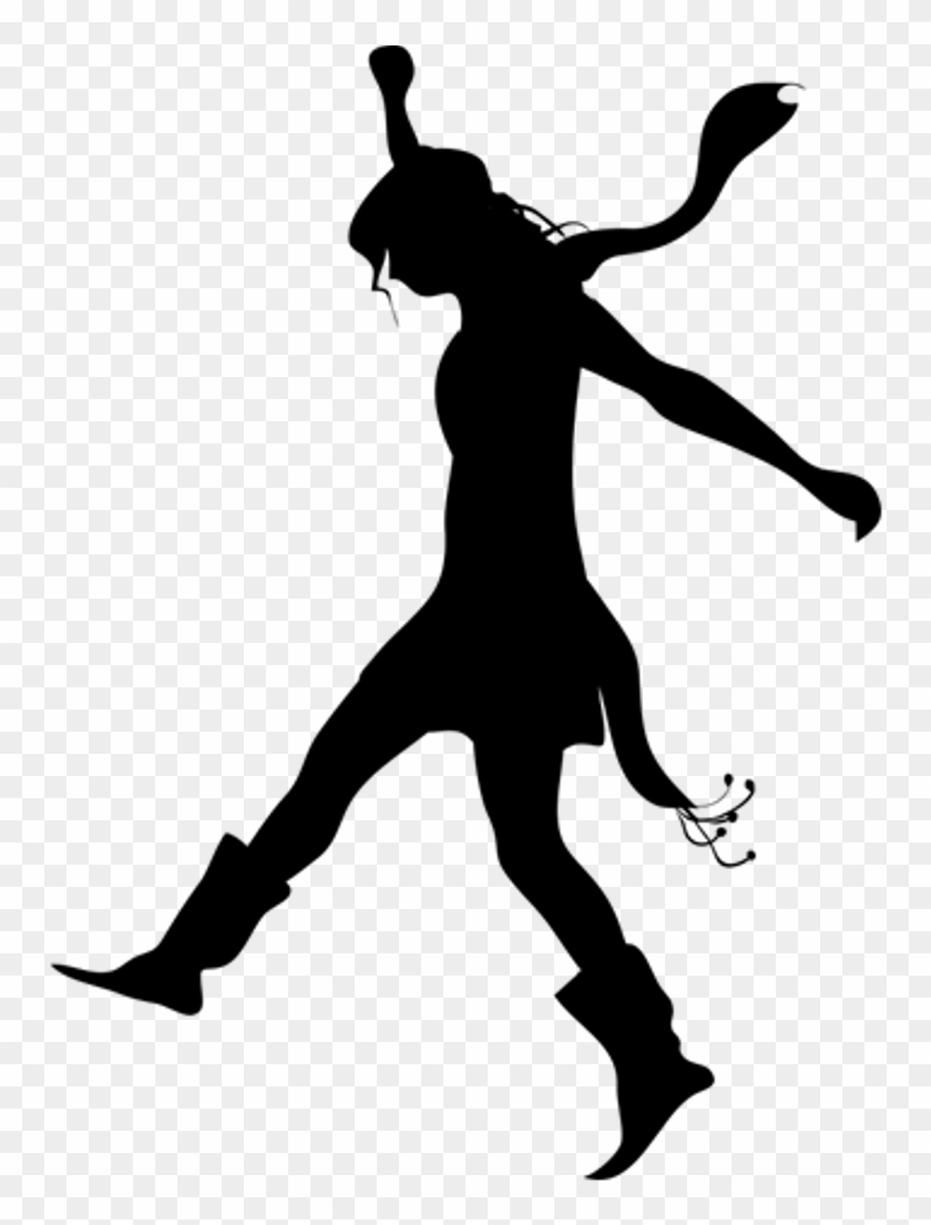 Ftestickers Girl Silhouette People Woman Jump - Silueta De Joven Saltando Png Clipart #1142765