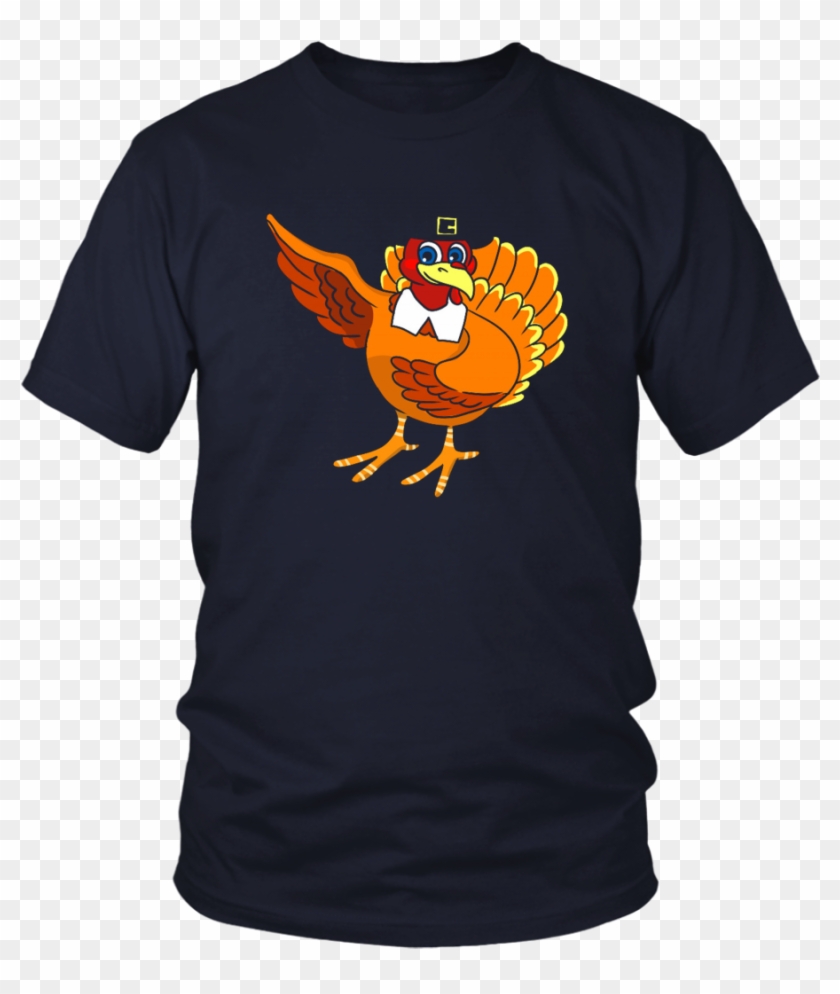 Cute Turkey With Pilgrim Hat Thanksgiving T-shirt - Merry Christmas To Police Clipart