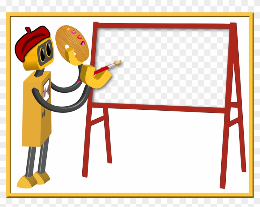 Artist Bot Background Slide - Robot Artist Png Clipart