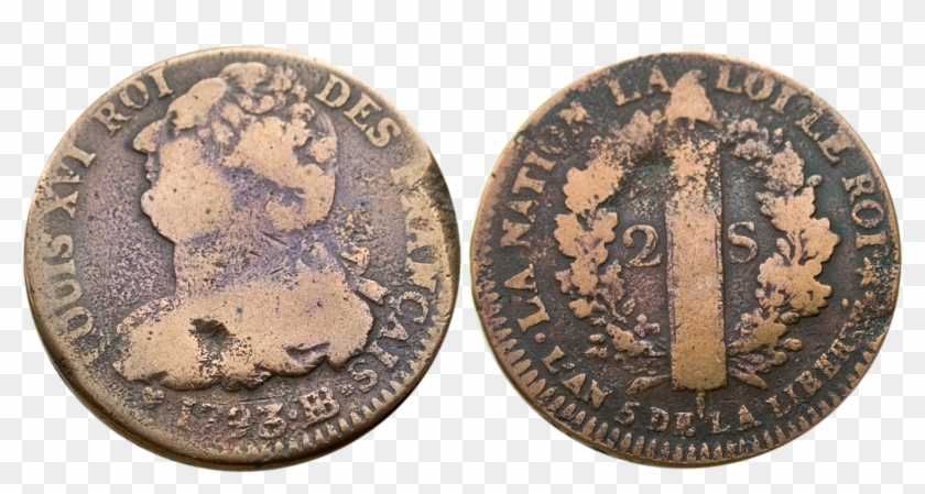 Louis Xvi Æ Double Sol 1793 France Coin - Kingdom Of France Coins Clipart #1144609