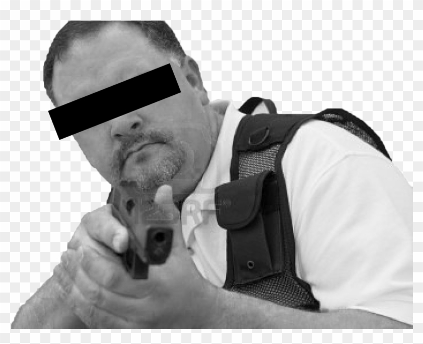 3540773 Portrait Of Security Guard In Bulletproof Vest - Gun Barrel Clipart