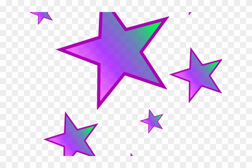 Shooting Star Clipart Whimsical Star - Purple And Green Star - Png Download #1145429
