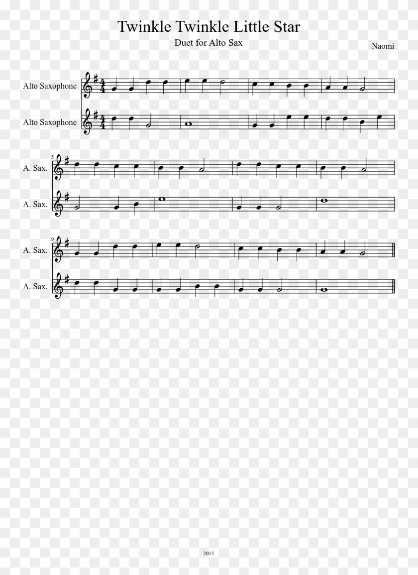 Twinkle Twinkle Little Star Sheet Music Composed By - Sheet Music Clipart