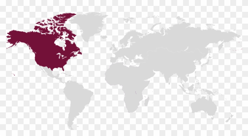 North America Map - World Map Simple Color Clipart