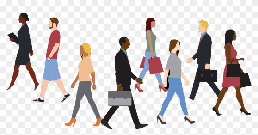 001 Peaoplewalking01-01 - Team Clipart