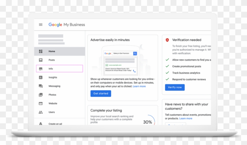Log In To Your Google My Business Account - Rebrandly Clipart