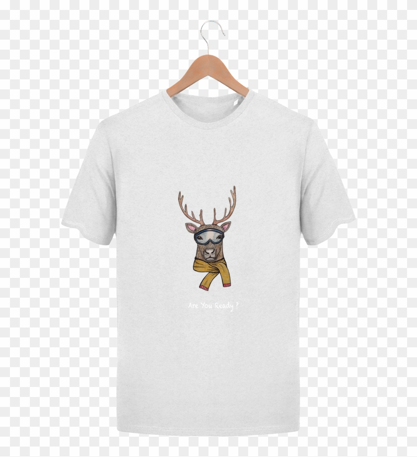 T Shirt Homme Stanley Hips Renne Snowborder Par La - Reindeer Clipart #1148198