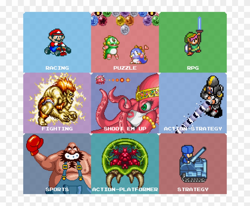 New Custom Genre Folder Icons - Snes Classic Folder Genre Icons Clipart #1148650