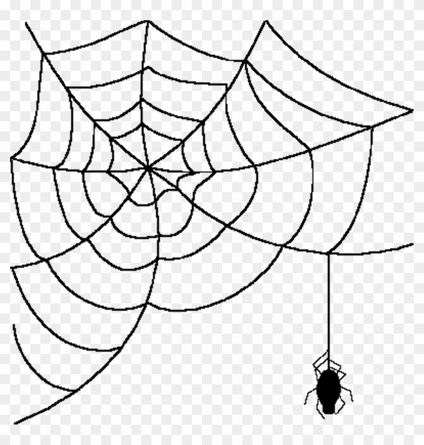 Cartoon Spider With Web , Png Download - Transparent Spider Web Clipart #1148850