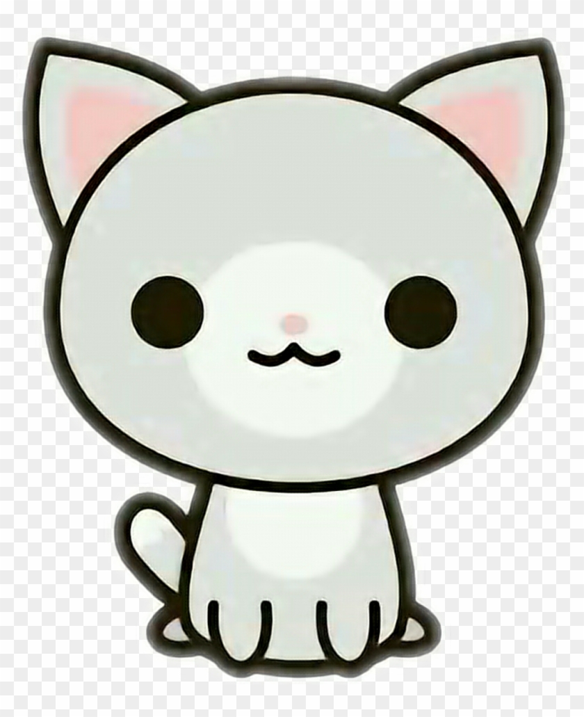 Cat Kawaii Cute Tumblr Wtf Amopicsart Rh Picsart Com - Stickers Kawaii Png Clipart #1150309