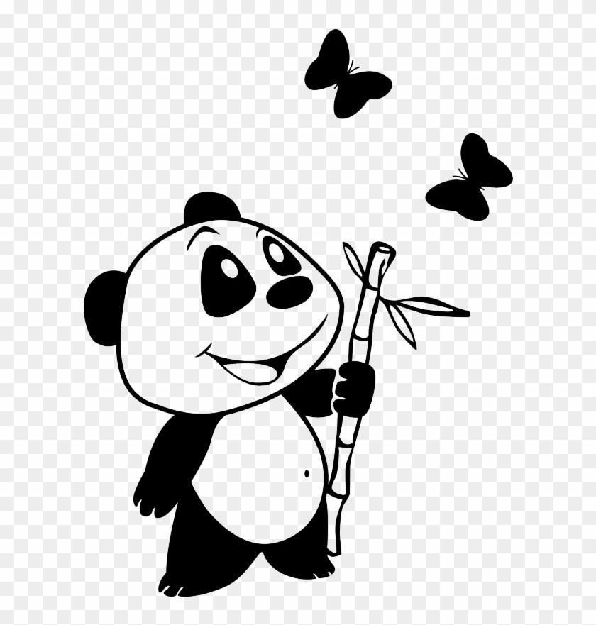 Panda Stickers, Panda Sticker, Teddy Bear Decal, Cheap - Black And White Panda Stickers Clipart