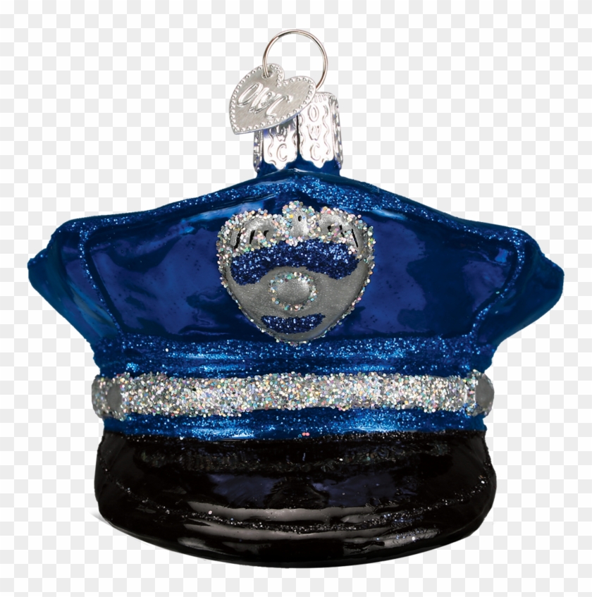 Old World Christmas Blown Glass Police Officer's Cap - Police Officer Clipart