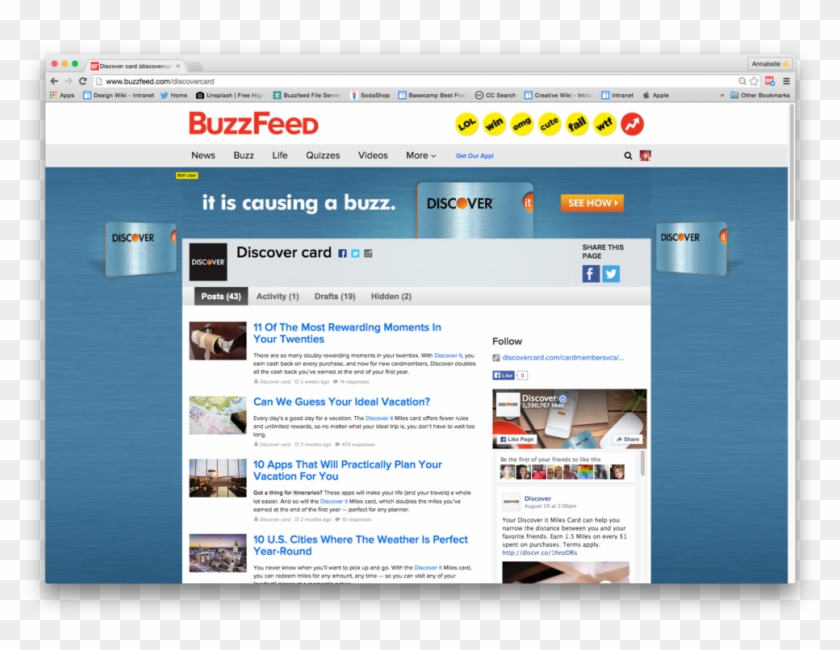 A Snapshot Of The Discover Brand Channel, Currently - Buzzfeed Clipart #1151529