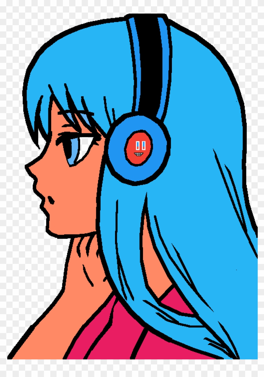 Dj Eminem Girl - Anime Girl Small Drawing Clipart #1151564