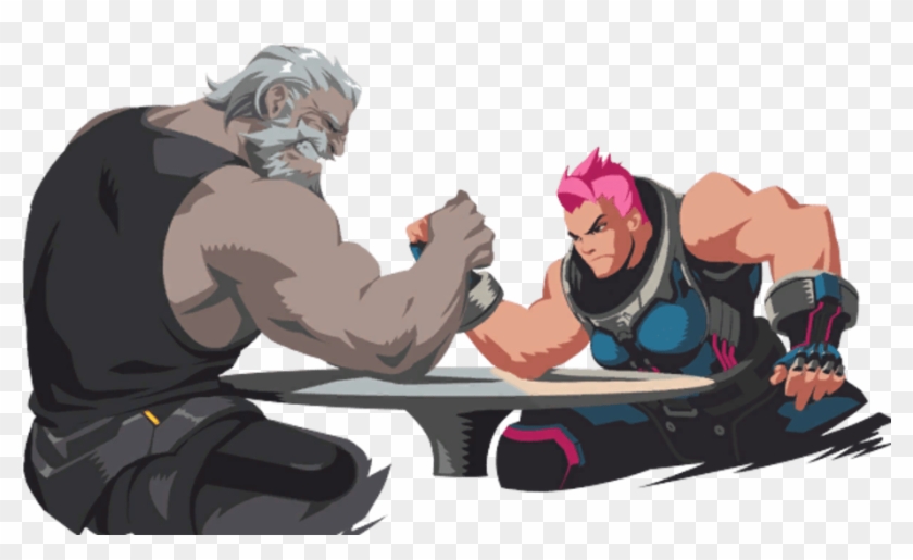 Arm Wrestling - Reinhardt Zarya Arm Wrestle Clipart #1151764