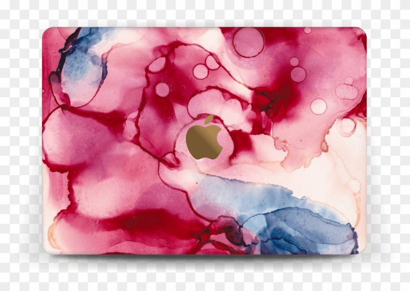 Pink Color Splash Skin Macbook 12” - Watercolor Paint Clipart