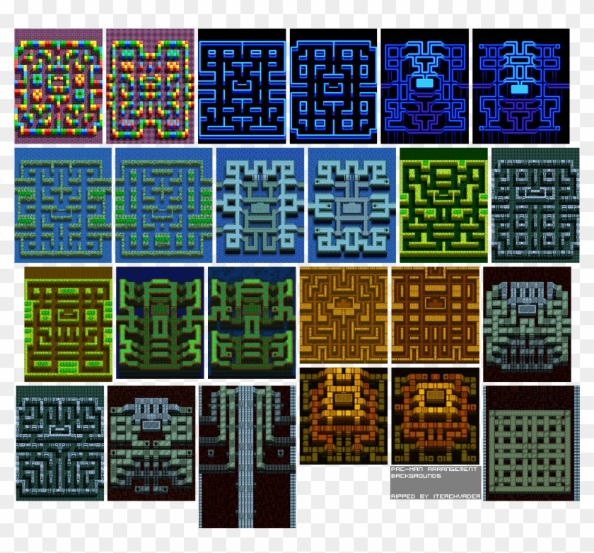 Pac Man Arrangement Png , - Pac Man Level Sprites Clipart