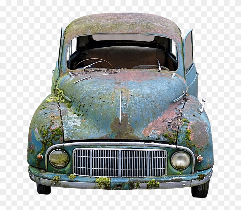 Auto, Old, Scrap, Moss, Broken, Wreck, Rusted, Oldtimer - Antique Car Clipart #1152483