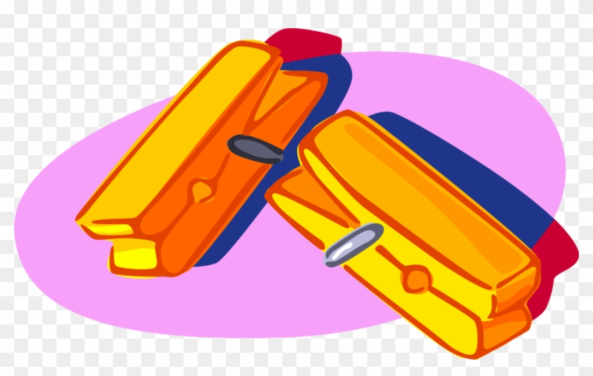 Vector Illustration Of Clothespin Or Clothes-peg Fastener Clipart #1154404