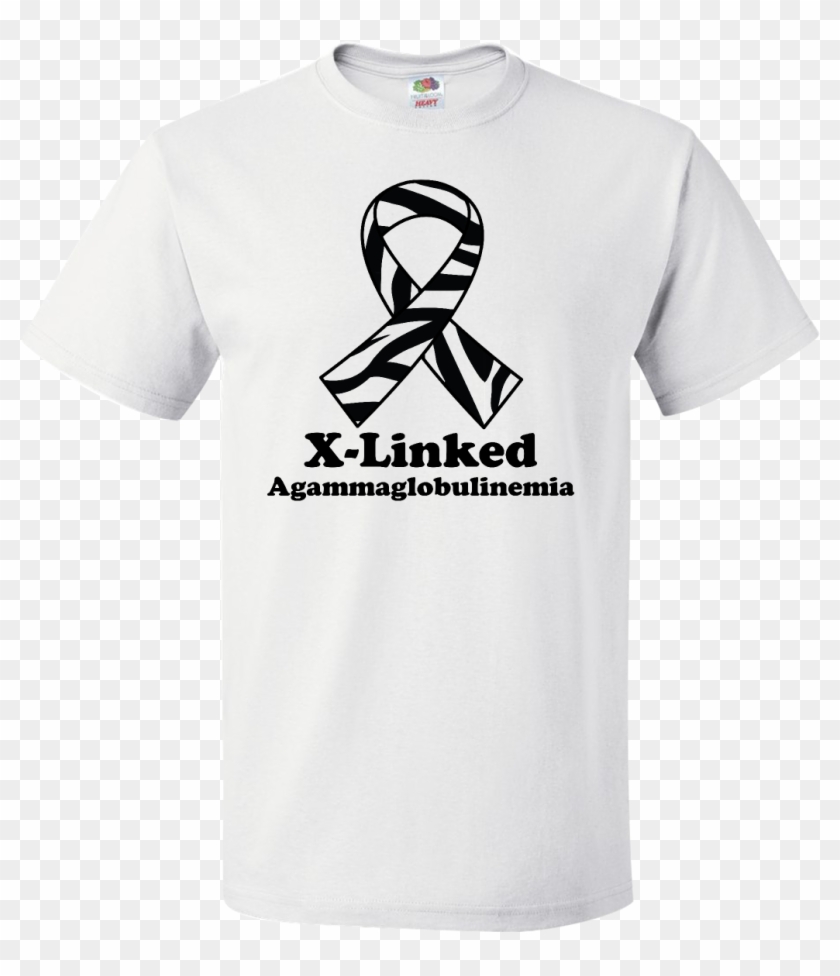X Linked Agammaglobulinemia Zebra Ribbon Awareness - Bts Logo T Shirt Clipart #1154788