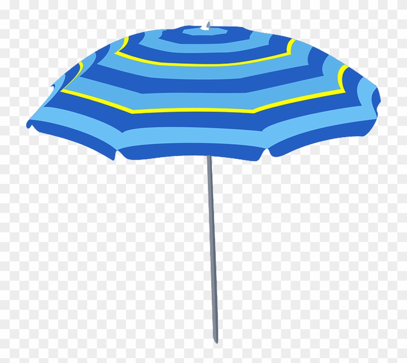 Guarda-sol Em Png - Blue Beach Umbrella Clip Art Transparent Png