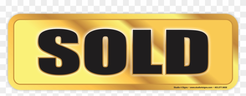 Sold Removable Decals Gold Background Studio 4 Signs - Sold Signs Clipart #1155920