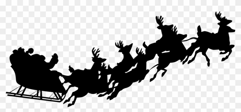 Jpg Black And White Library Santas Silhouette At Getdrawings - Santa Claus Vector Flying Clipart #1156689