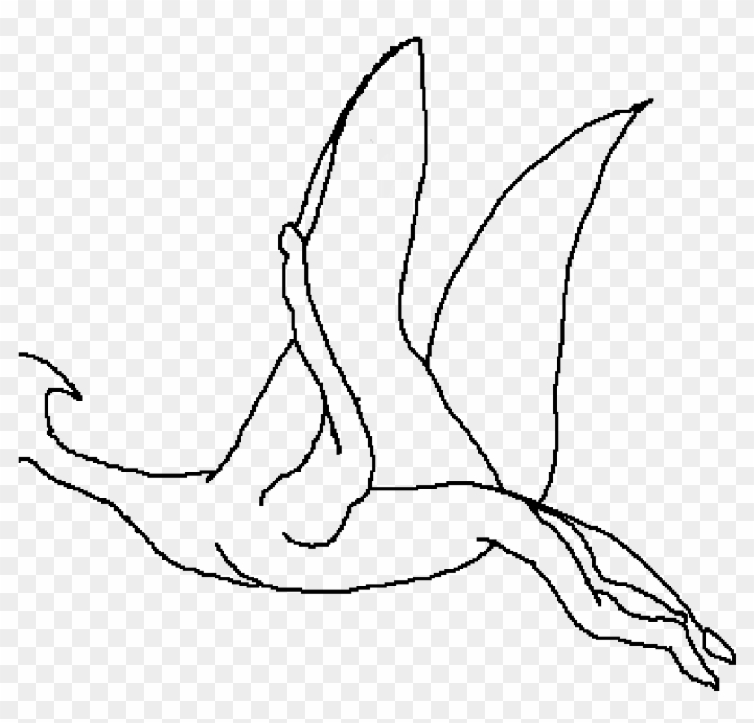 Pterodactyl-i Tried - Line Art Clipart #1158730