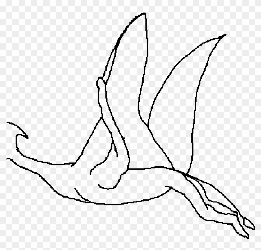 Pterodactyl-i Tried - Line Art Clipart