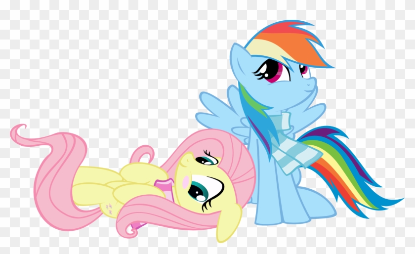 Fluttershy And Rainbow Dash By Muhmuhmuhimdead Fluttershy - Mlp Rainbow Dash And Fluttershy Png Clipart