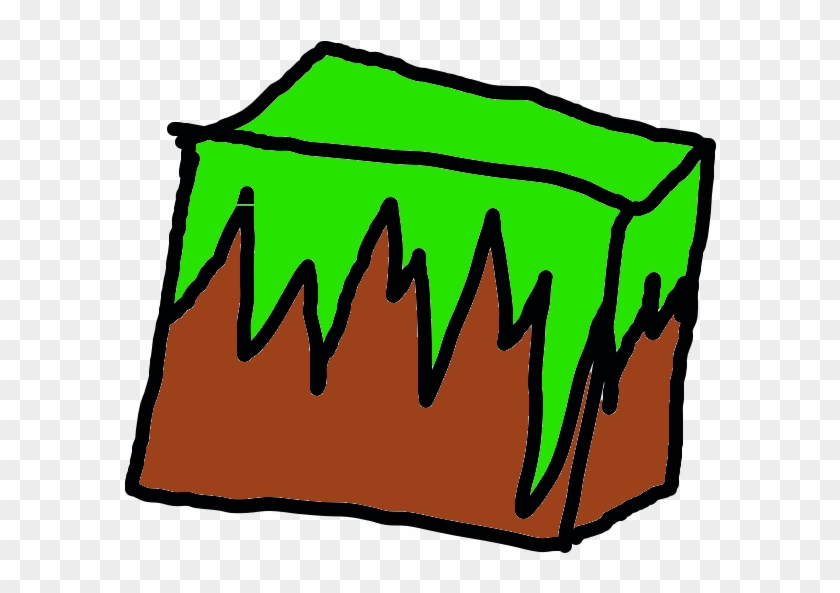 Minecraft Grass Block By - Minecraft Cartoon Block Clipart #1159967