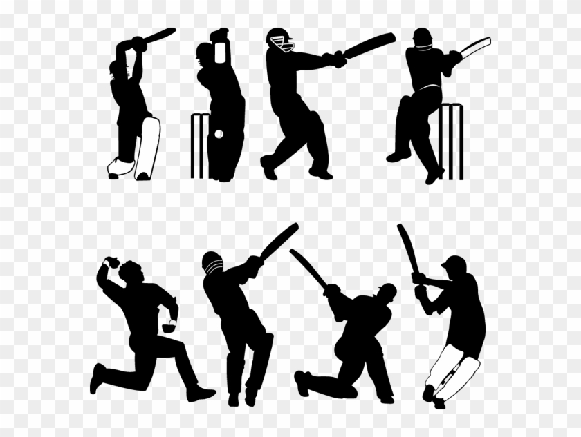 Crick Image - Cricket Bowling Action Black And White Png Clipart