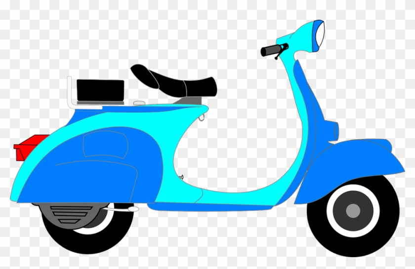 Scooter Blue Two - Two Wheeler Clipart Png Transparent Png #1160932