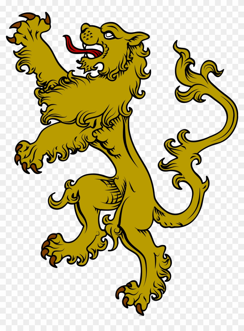 Heraldic Lion Crest Png - Gold Lion Coat Of Arms Clipart