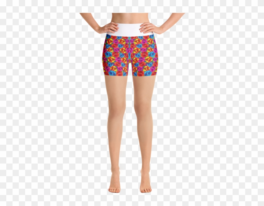 Fancy Swirly Flowers Yoga Short Pants With A Small - Shorts Clipart #1162532