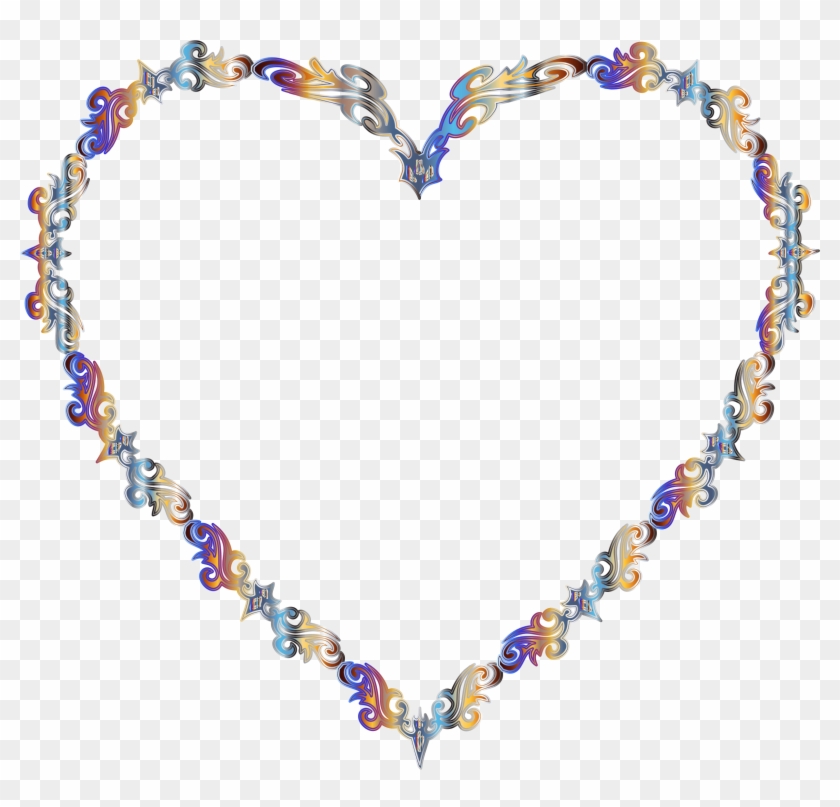 Fancy Lines Clip Art Heart - Clip Art - Png Download #1162822