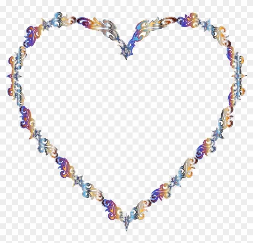Fancy Lines Clip Art Heart - Clip Art - Png Download