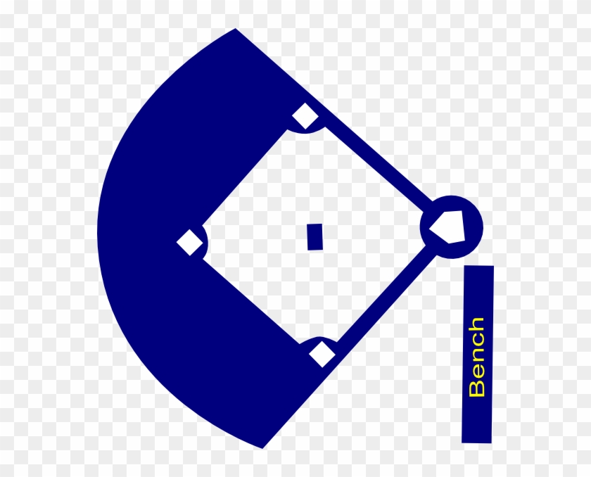 Baseball Field Navy Clip Art - Baseball Diamond Silhouette - Png Download