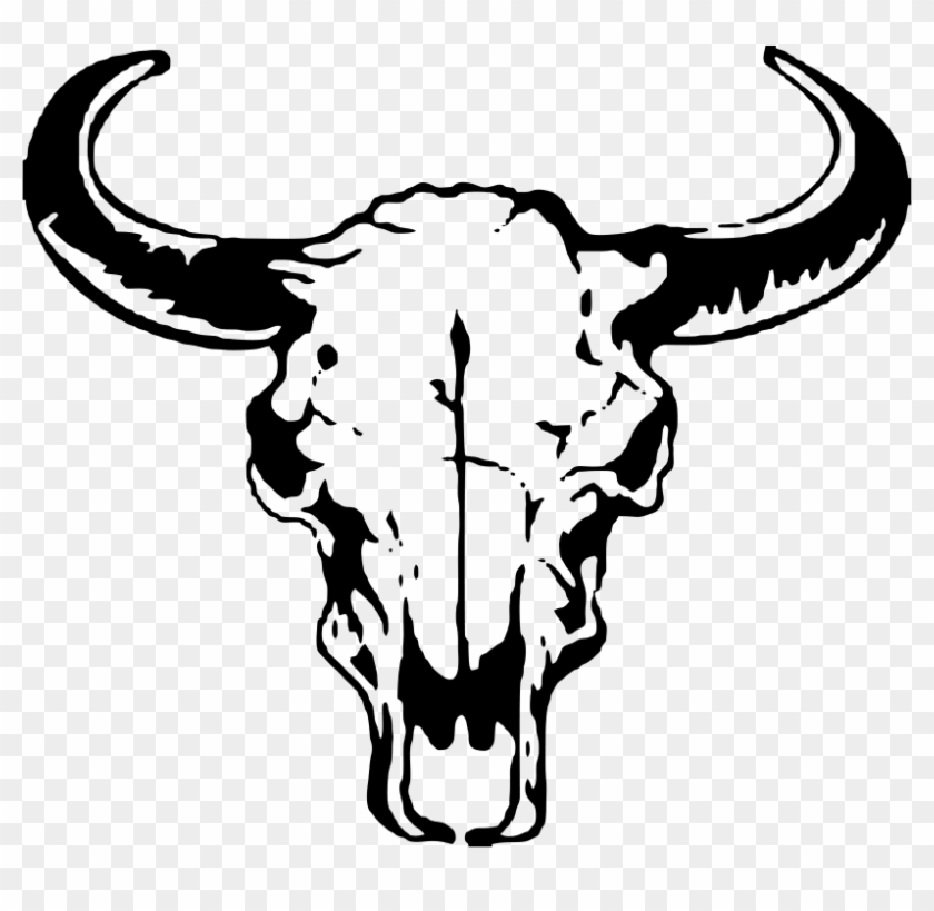 Clip Free Library Buffalo Head Drawing At Getdrawings - Clip Art Bull Skull - Png Download
