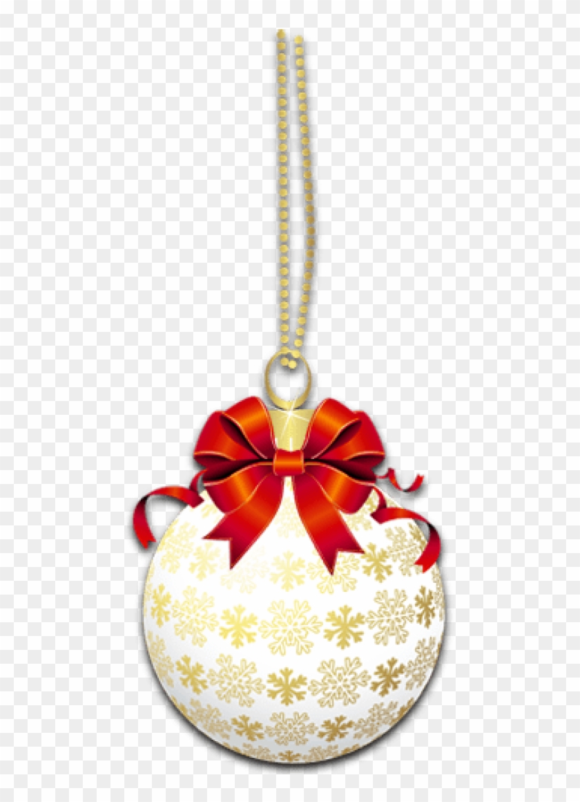 Free Png White Transparent Christmas Ball With Red - Christmas Red Ball Transparent Background Clipart #1165311