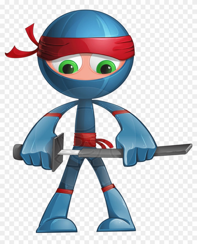 Sachi The Flexible Ninja - Cool Simple Cartoon Characters Clipart
