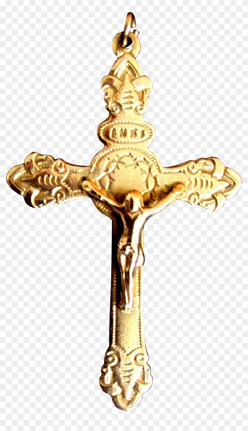 Ornate Cross Png - Solid Gold Cross Pendant Clipart #1165872