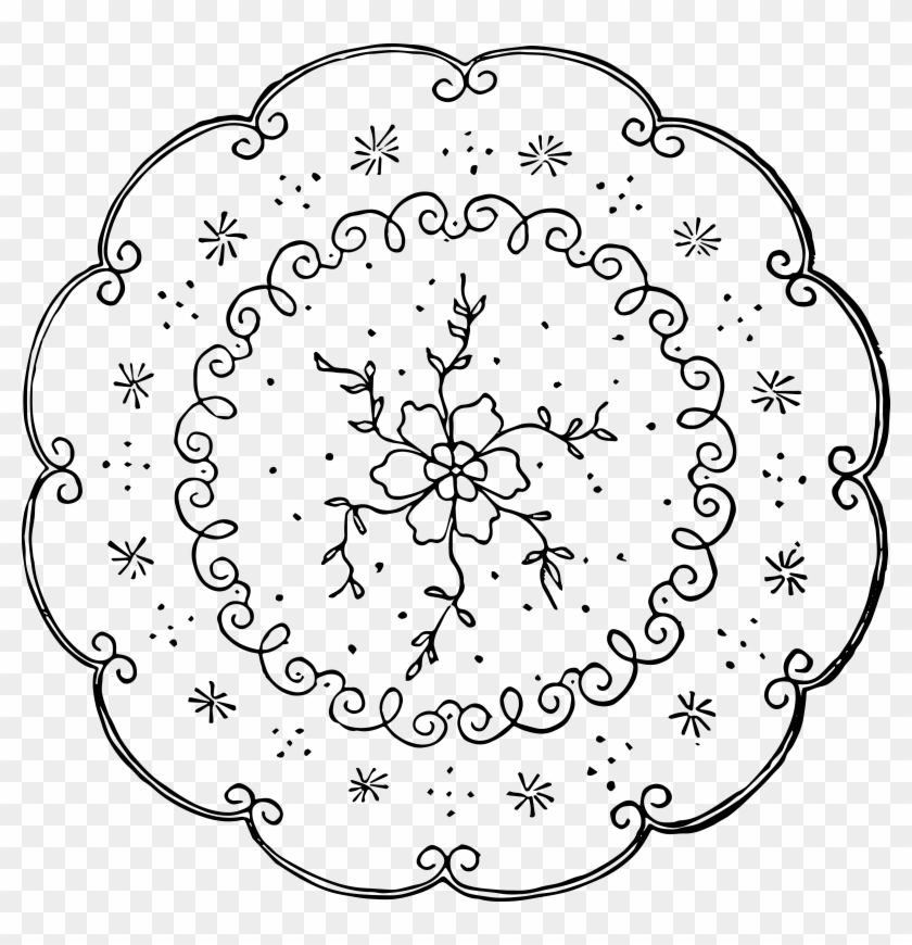 Png Download - Black And White Doily Clipart Transparent Png #1166780