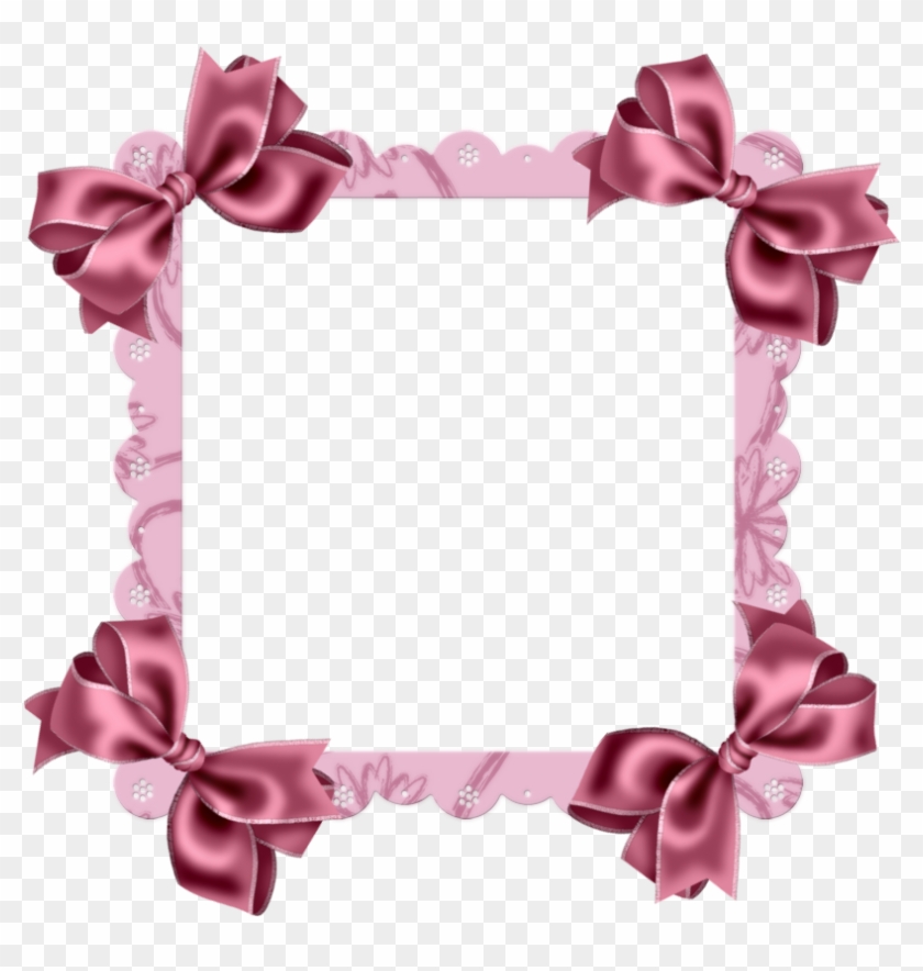 Pink Transparent Frame With Bow - Pink Frame With Bow Png Clipart #1167125