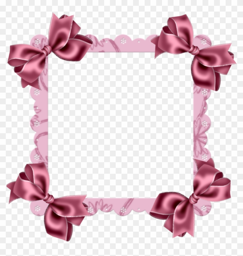 Pink Transpa Frame With Bow Png Clipart