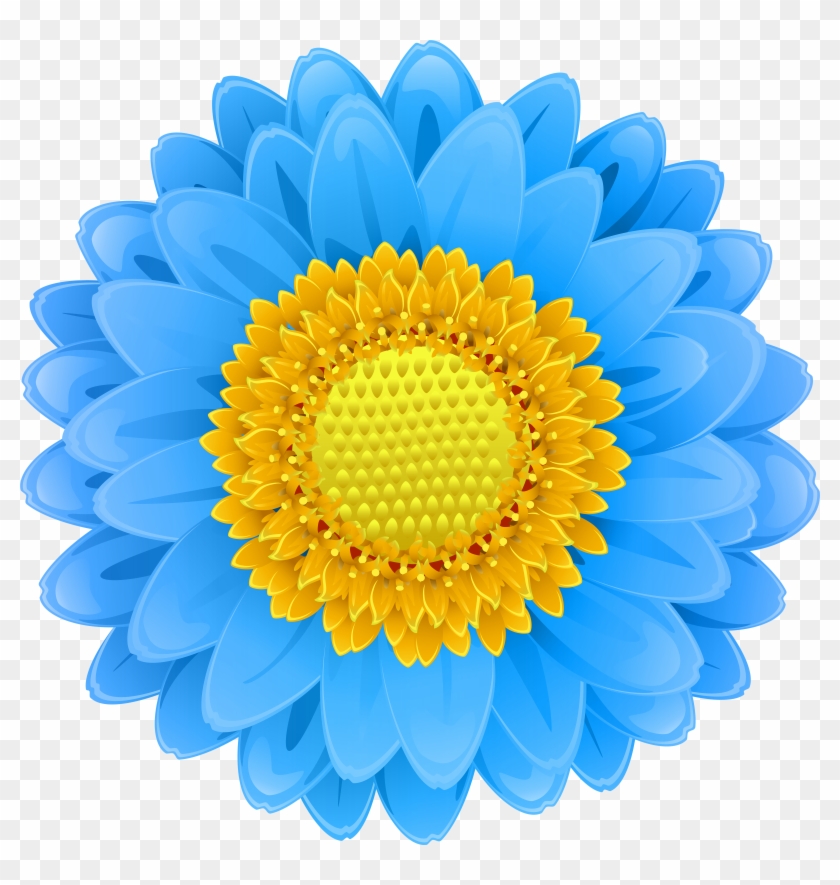 Blue Flower Clip Art Png Image - Orange Flowers Clipart Transparent Png #1167208