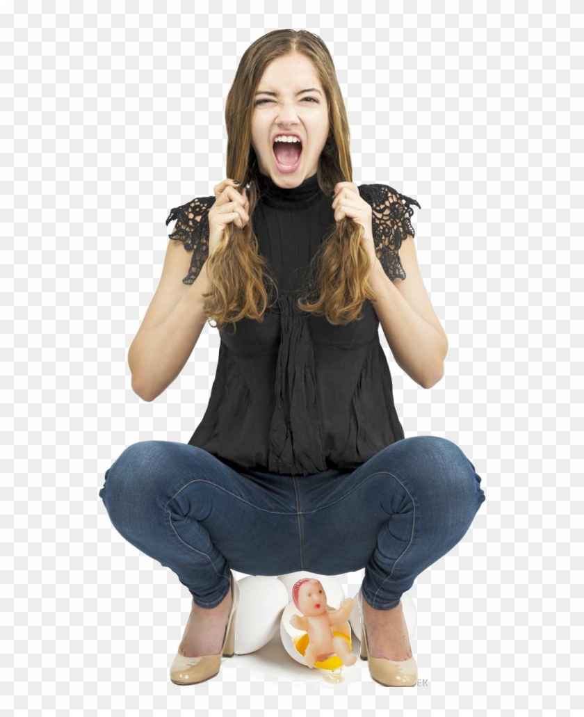Squatting In Tight Jeans , Png Download Clipart