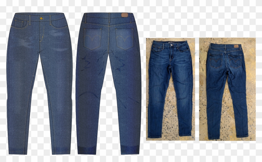 1200 X 687 5 - Denim Jeans Front And Back Clipart