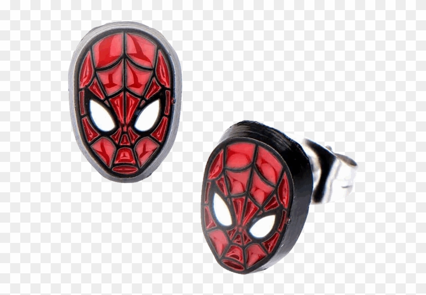 Spider Man Face Earrings - Spider-man Clipart